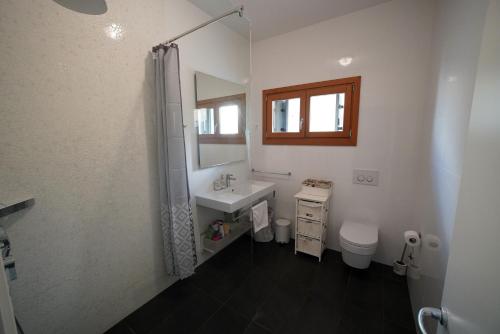 a bathroom with a sink and a toilet and a mirror at Premium Apartment Maj **** in Poreč
