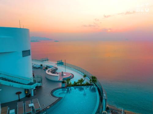 a view of a pool on a cruise ship at The Atier Gem Suites in Nha Trang