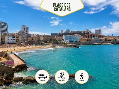 Massilia Home - Idéal Famille & Groupe d'Amis en Citytrip Marseille - Vieux-Port & Le Panier à pied - Métro Jules Guesde 150m - Gare St-Charles 10min à pied - CENTRE VILLE - WIFI HD