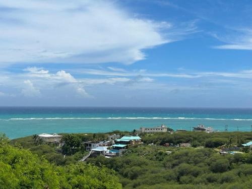a view of the ocean from a hill with houses at Eagle Nest Residence -Appartement 1 in Port Maturin