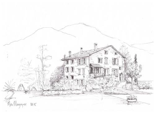 an image of a drawing of a house at Mas Manyaques in Le Tech