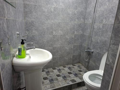a bathroom with a sink and a toilet at Star Zvartnots Hotel in Pʼarakʼar