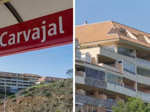 a building and a sign for a hotel at Carvajal Luxury Apartments - Free Parking in Fuengirola