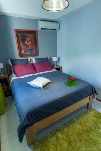 Letto o letti in una camera di Villa Eugénie