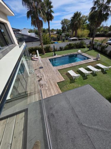 VILLA CAMARINES CAP D AGDE 50 M DES PLAGES DE ROCHELONGUE-Piscine privée