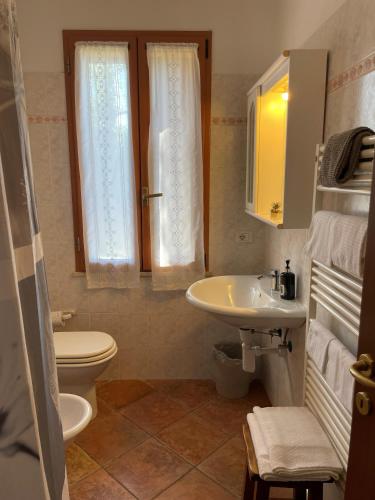 a bathroom with a toilet and a sink at Agriturismo Diciocco in Venturina Terme