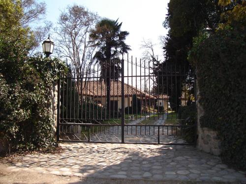 a gate to a house with a palm tree at Cruz de Triana in Rancagua