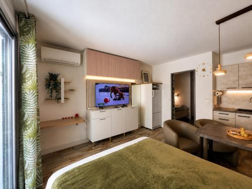 Studio climatise - Parking - Centre, Plage