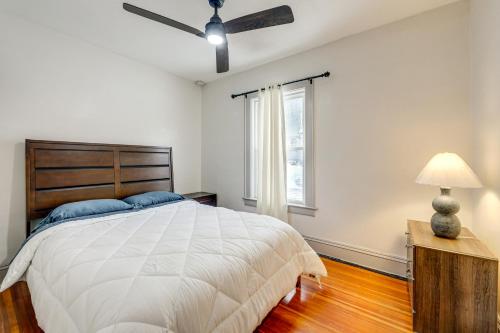 a bedroom with a bed and a ceiling fan at Walkable 3-Unit Hub: 8 Mi to Micron Technology! in Phoenix
