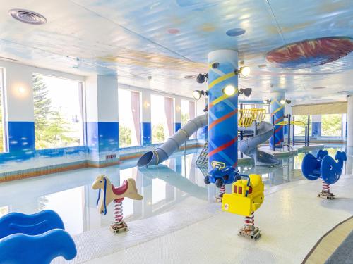 a room with a pool and a water slide at Shiretoko Daiichi Hotel in Shari