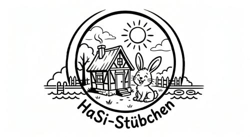 a drawing of a easter egg with a bunny and a house at Hasi-Stübchen in Geldern