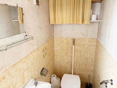 a bathroom with a toilet and a sink at Monteurhaus in Giengen an der Brenz-Burgberg in Giengen an der Brenz
