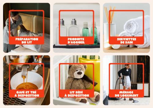 a collage of pictures of different pictures of products at Marguerite in Bédée