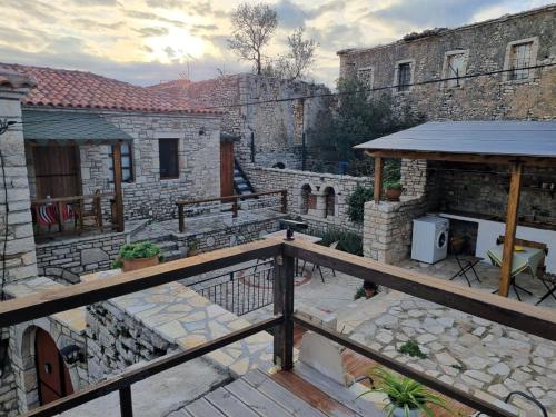 a view of a patio of a house at Villa Olive Old Qeparo in Qeparo