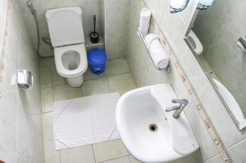 a bathroom with a sink and a toilet at Legacy Homes in Nairobi