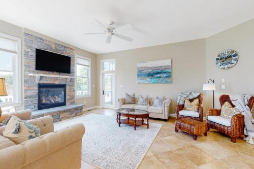 a living room filled with furniture and a fireplace at Bayside Resort --- 38958 Aster Way in Selbyville