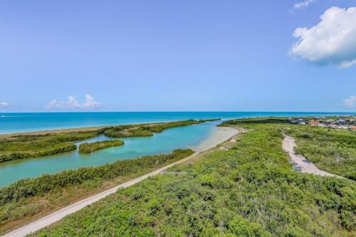 an aerial view of a river and the ocean at Seaview Sunsets in Marco Island