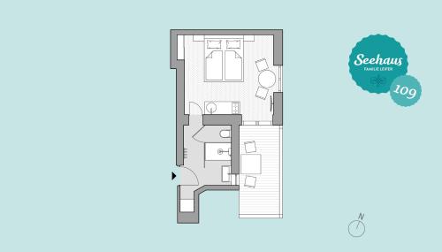 a drawing of a floor plan of a house at Seehaus Familie Leifer in St. Wolfgang