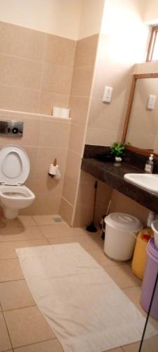 a bathroom with a toilet and a sink at Heaven place -1 bedroom beachfront unit in Ukunda