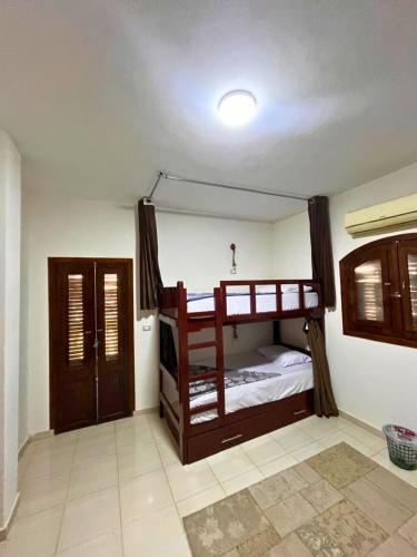 a bedroom with two bunk beds in a room at Ira Hostel in Dahab