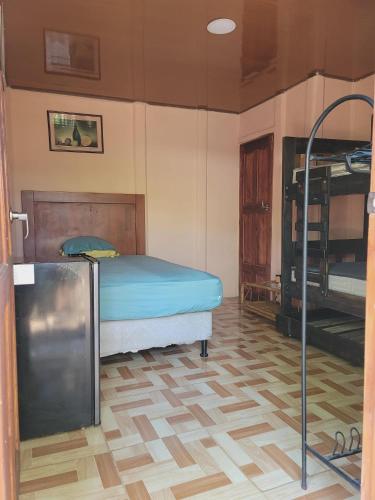 a bedroom with a bunk bed and a ladder at Alojamiento Artola in Artola