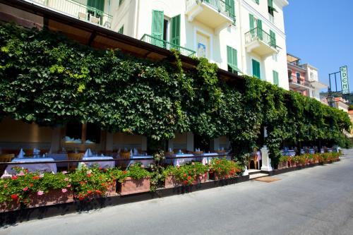 a row of plants on the side of a building at Hotel Eden Alaxi Hotels in Alassio