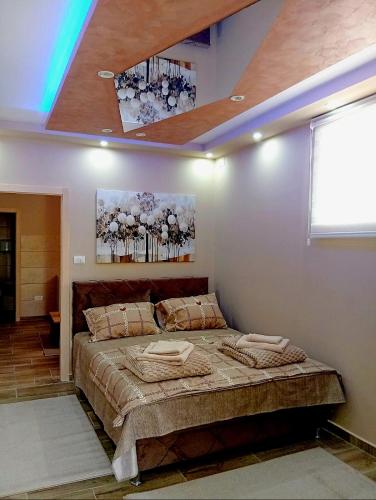 a bedroom with a large bed in a room at Apartmani Alibi in Kula