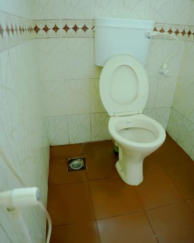 a bathroom with a white toilet in a stall at Southern Residency in Ferokh