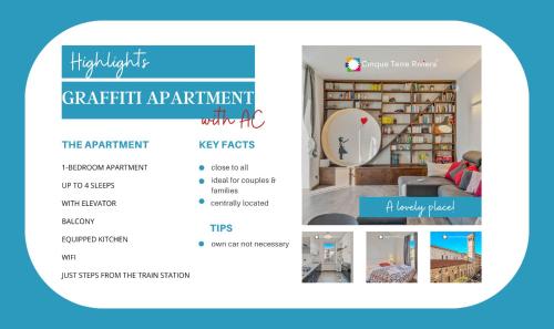 a screenshot of the apartment website at Graffiti House Luxury Apartment in La Spezia