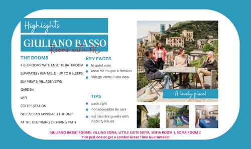 a flyer for a gilmo baso event at Camere Giuliano basso in Vernazza