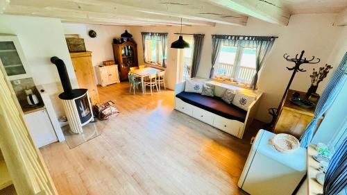 an aerial view of a room with a living room at Chata u Studnaře in Křivoklát