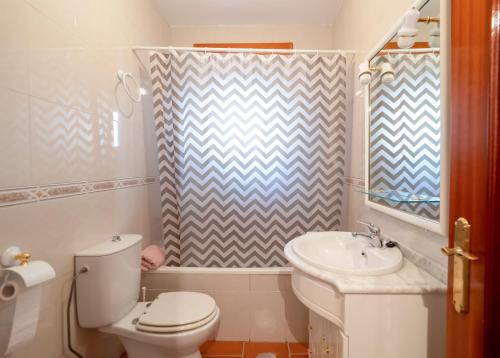 a bathroom with a toilet and a sink at Casa Dorrego Toledo in Cabañas de la Sagra