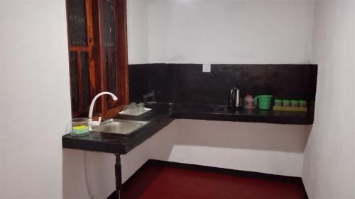 a bathroom with a sink and a mirror at Moon Light Villa in Panama