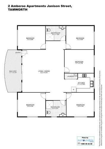 Pelan lantai bagi Amberoo Apartments Tamworth