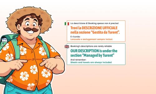 a cartoon man with a backpack and a sign at CliVio - By Ligooria in Pietra Ligure