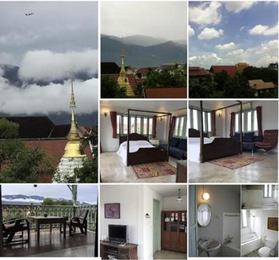a collage of photos of a city with a tower at Villa Duangchampa in Chiang Mai