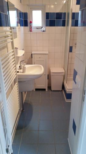 a bathroom with a sink and a toilet at Grevelingen 24 Ouddorp in Ouddorp