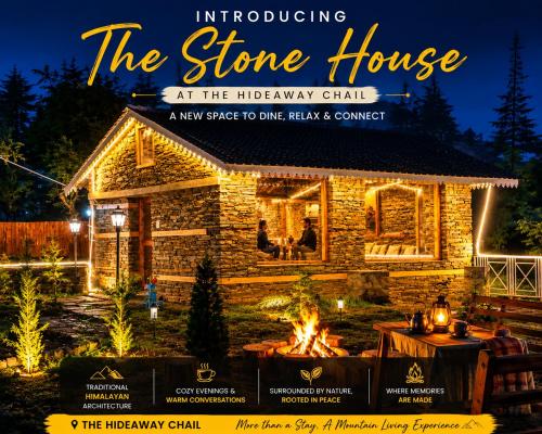 a flyer for the stone house at the hibernian club at The Hideaway Chail in Chail