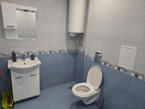 a bathroom with a toilet and a sink at Artea Hisarya in Hisarya