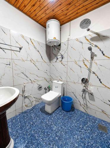 a bathroom with a toilet and a sink at Forest Glen Cottage in Wāmpor