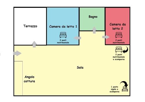 a floor plan of a building at Bardonecchia 3-room Apartment - Frejus Palace in Bardonecchia