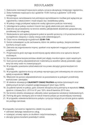 a letter of recommendation for a residential building at Apartament Pod Kamienną Bramą in Chojnice