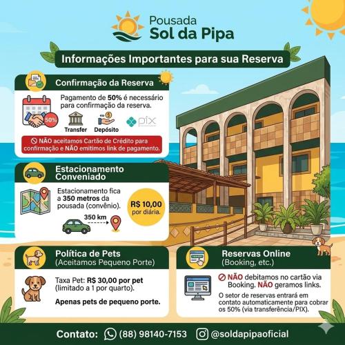 a poster of a building with information about the sdi data psp at Pousada Sol Da Pipa in Pipa