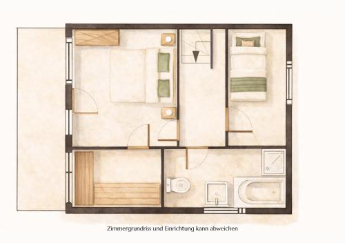 a floor plan of a small apartment at Das Marienhöh in Langweiler