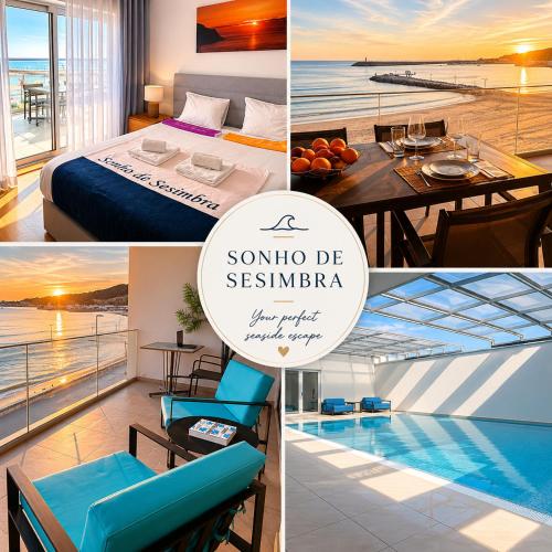 a collage of photos of a sinemore be sinemore apartments at Sonho de Sesimbra in Sesimbra