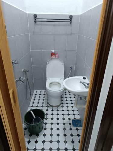 a bathroom with a toilet and a sink at D'Berang Rumah Singgah in Kuala Berang