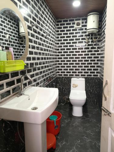 a bathroom with a sink and a toilet at Nizel Inn in Darjeeling