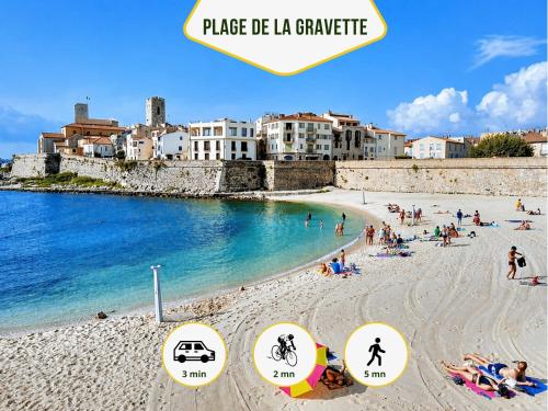 Grand Studio Azur - Idéal Couple en Escapade Vieil Antibes - Terrasse - Climatisation - WIFI HD - Plage Gravette & Gare SNCF 5min à pied - Port Vauban à pied - VIEILLE VILLE photo 28