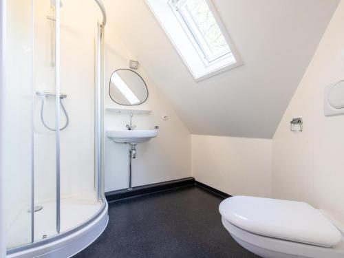 a bathroom with a toilet and a sink at de Sedyk in Pietersbierum