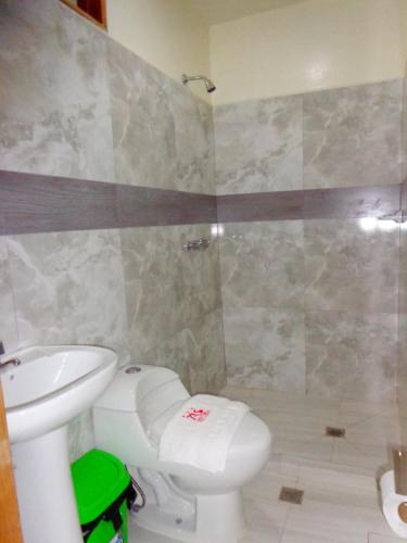 a bathroom with a toilet and a sink at Pampa & Selva in Rurrenabaque